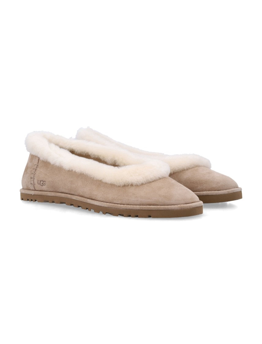 Ugg Refined Suede Ballet Flats With Shearling Lining