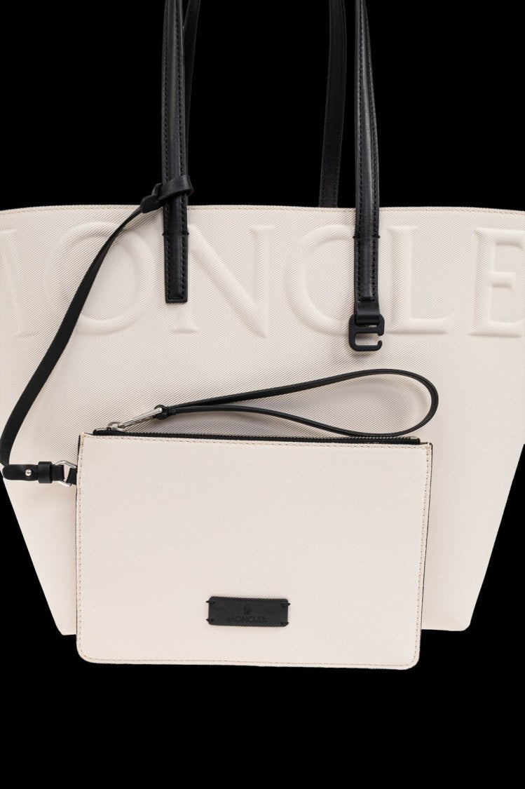 Moncler White Minimalist Handbag With Structured Silhouette