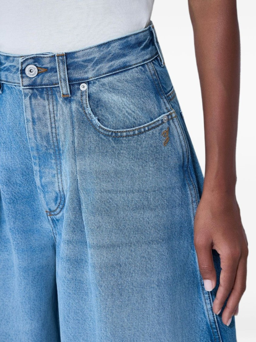 Jacquemus Light Blue Pleated Front Jeans