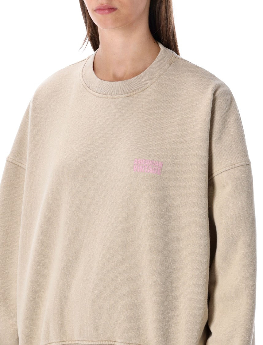 American Vintage Plizzy Cotton Crewneck Sweatshirt