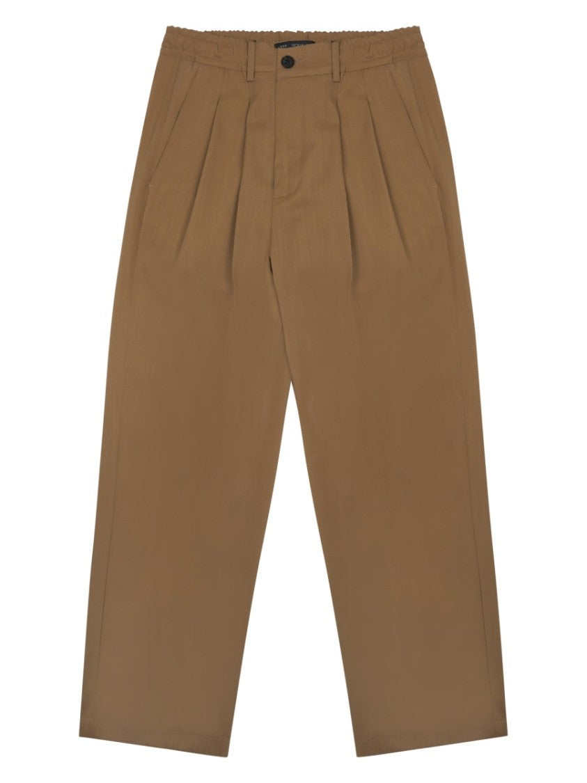 Low Brand Relaxed Fit Cropped Wool Blend Trousers