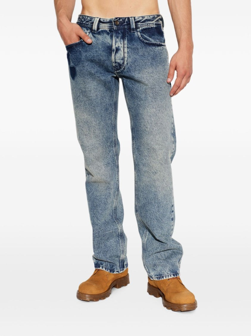 Diesel Blue Straight-Leg Vintage Whiskering Jeans