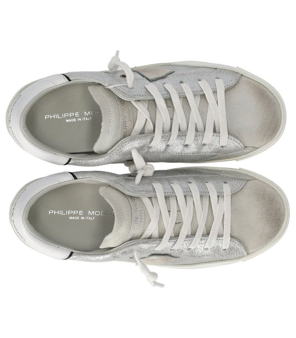 Philippe Model Prsx Low Metal Silver Sneaker