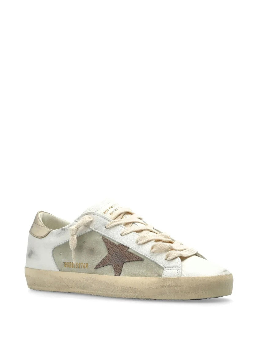 Golden Goose Vintage-Inspired White Sneakers With Star Detail