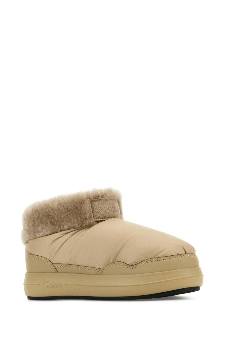 Chloé Beige Fabric Ankle Boots