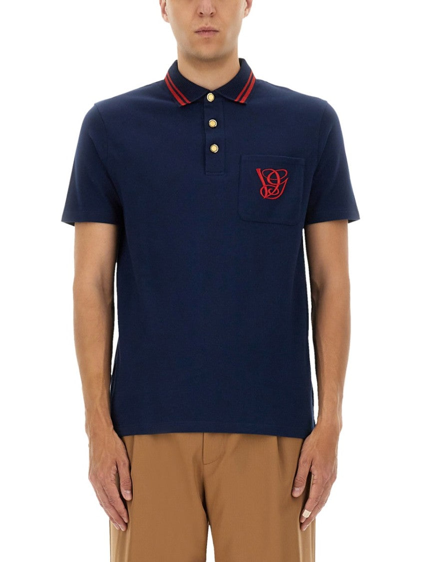 Valentino Vg Embroidery Cotton Polo Shirt