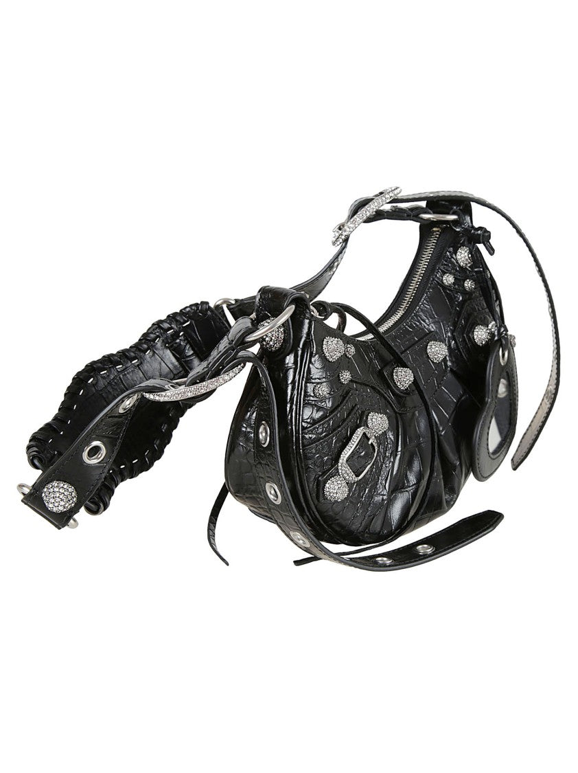 Balenciaga Curved Silhouette Textured Calf Skin Bag