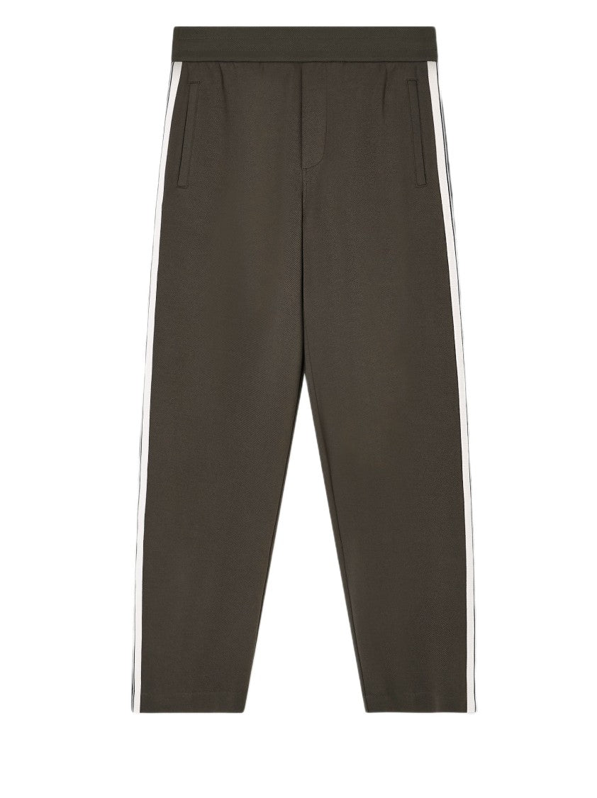 Emporio Armani Brown Jogger Trousers With Contrast Side Stripes