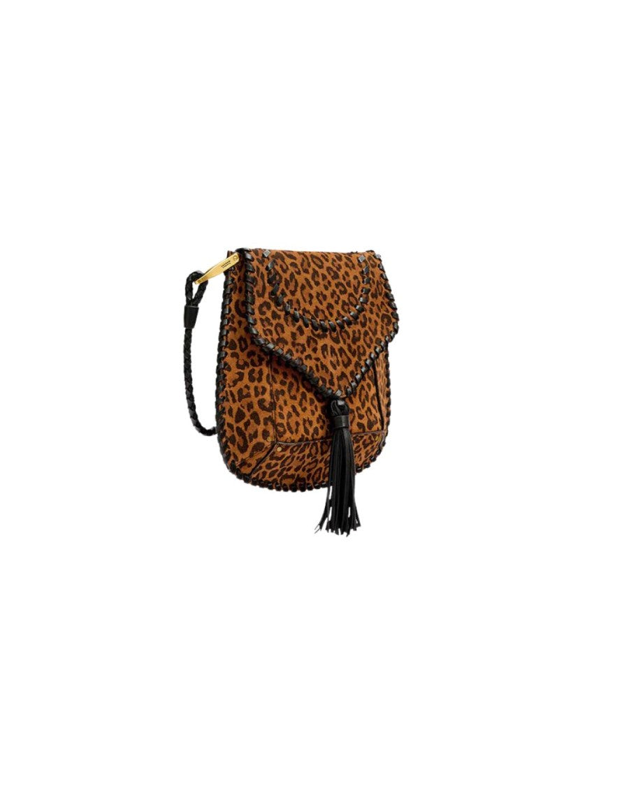 Isabel Marant Leopard Print Suede Leather Shoulder Bag