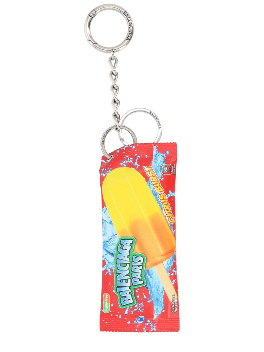 Balenciaga Snack Pouch Playful Leather Keychain