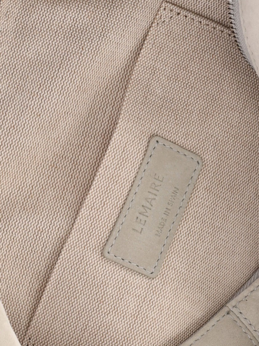 Lemaire Fortune Croissant Grey Nubuck Leather Shoulder Bag