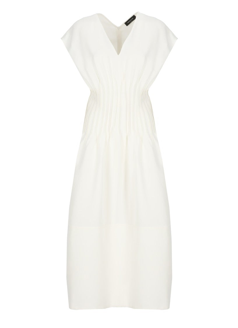 Fabiana Filippi White Viscose And Linen Dress