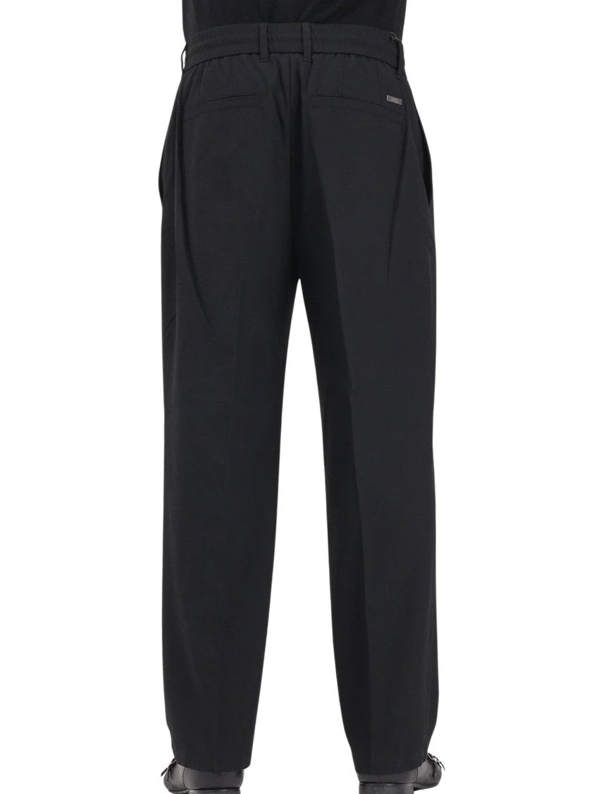 Armani Exchange Black Viscose-Blend Straight-Leg Sweatpants