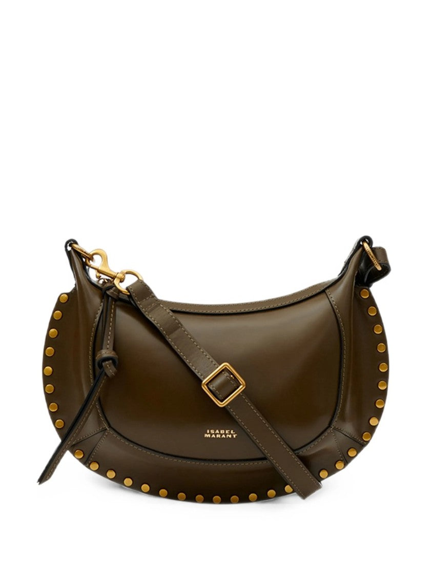 Isabel Marant Crescent Moon-Shaped Shoulder Bag With Gold Stud Details