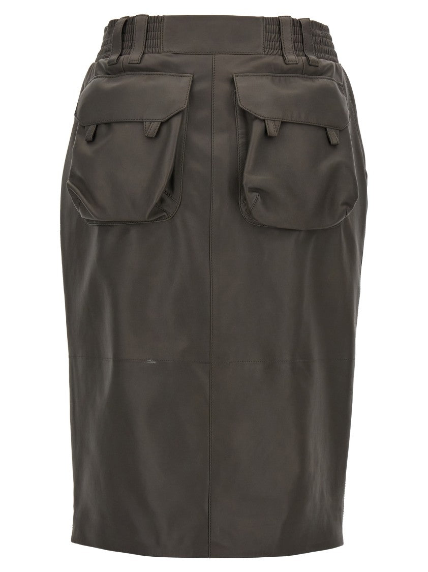 Saint Laurent Sleek Tailored Leather Skirt
