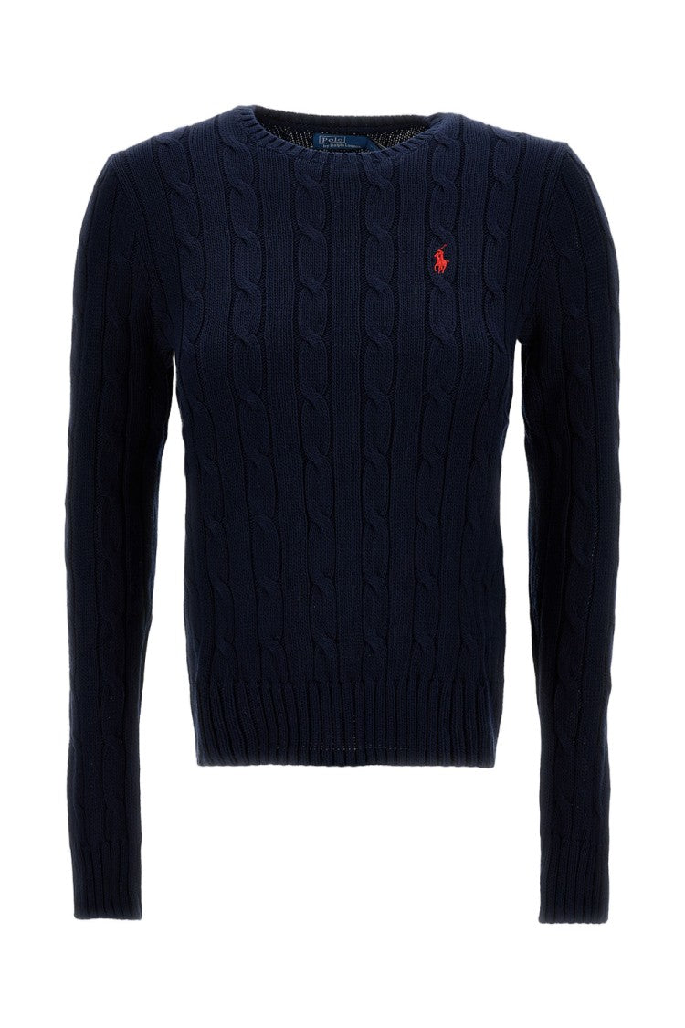 Polo Ralph Lauren Cable-Knit Crew-Neck Pullover With Embroidered Logo
