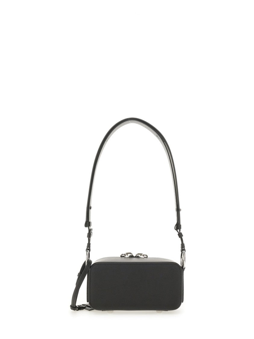 Maison Margiela Rectangular Leather Shoulder Bag With Smooth Finish And Silver-Tone Accents