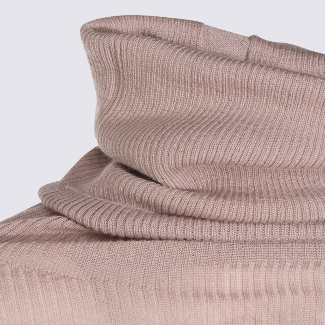 Rick Owens Fitted Silhouette Sweater With Turtleneck And Ribbed Texture
