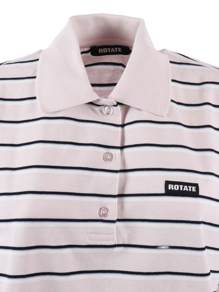Rotate Orchid Ice Striped Jersey Polo Shirt