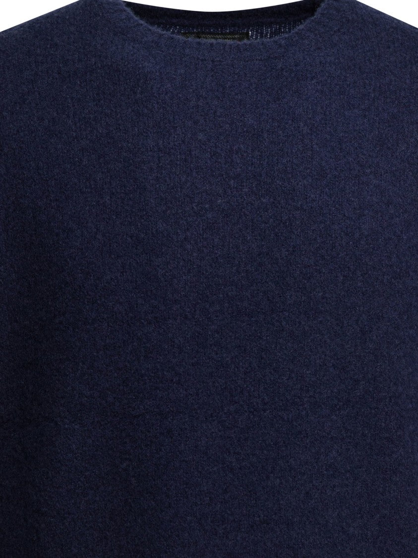 Beams Plus Deep Blue Cashmere-Silk Blend Knitwear Sweater
