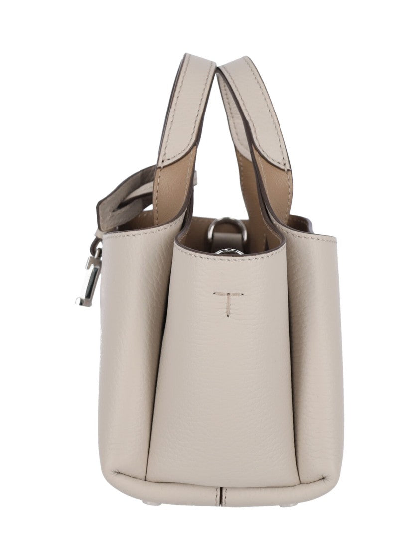 Tod's Structured Panna Leather Shoulder Bag