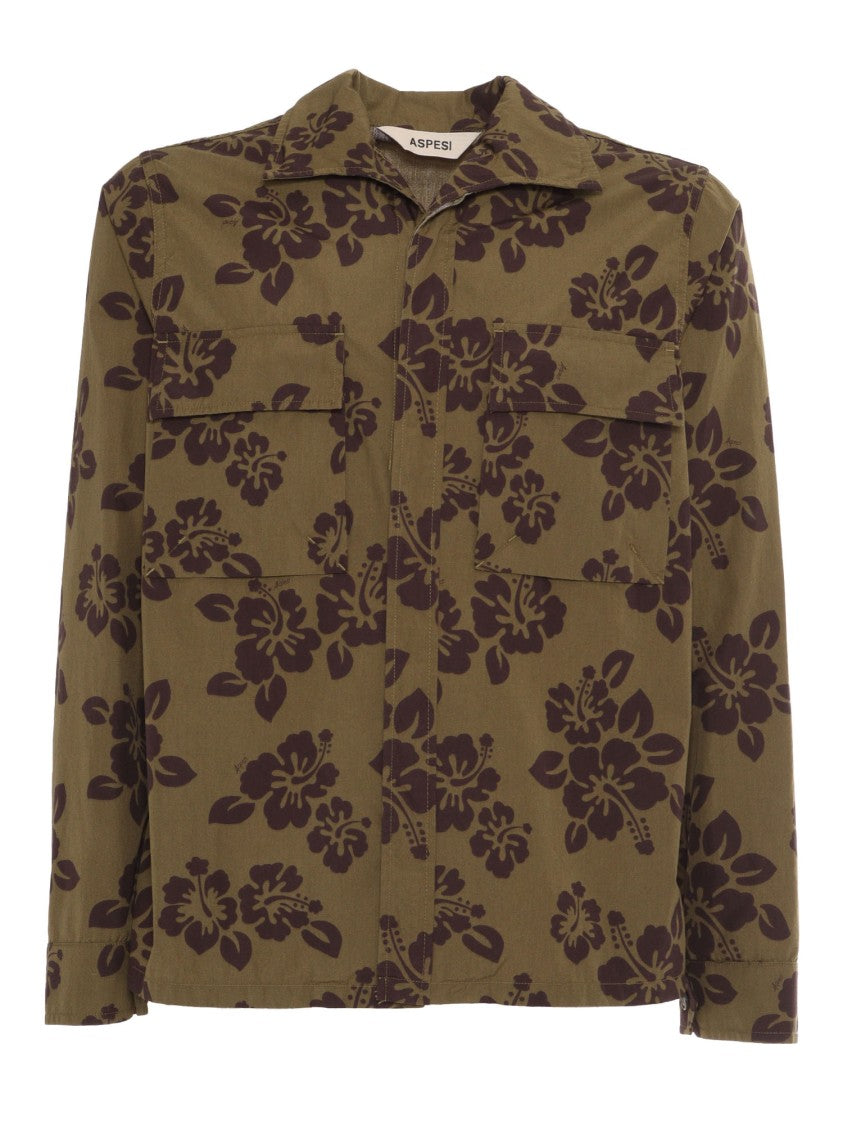 Aspesi Relaxed-Fit Floral-Patterned Shirt With Classic Collar
