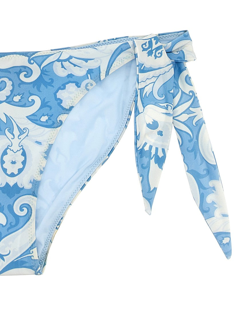 Etro Vibrant Floral Paisley Print Triangle Bikini