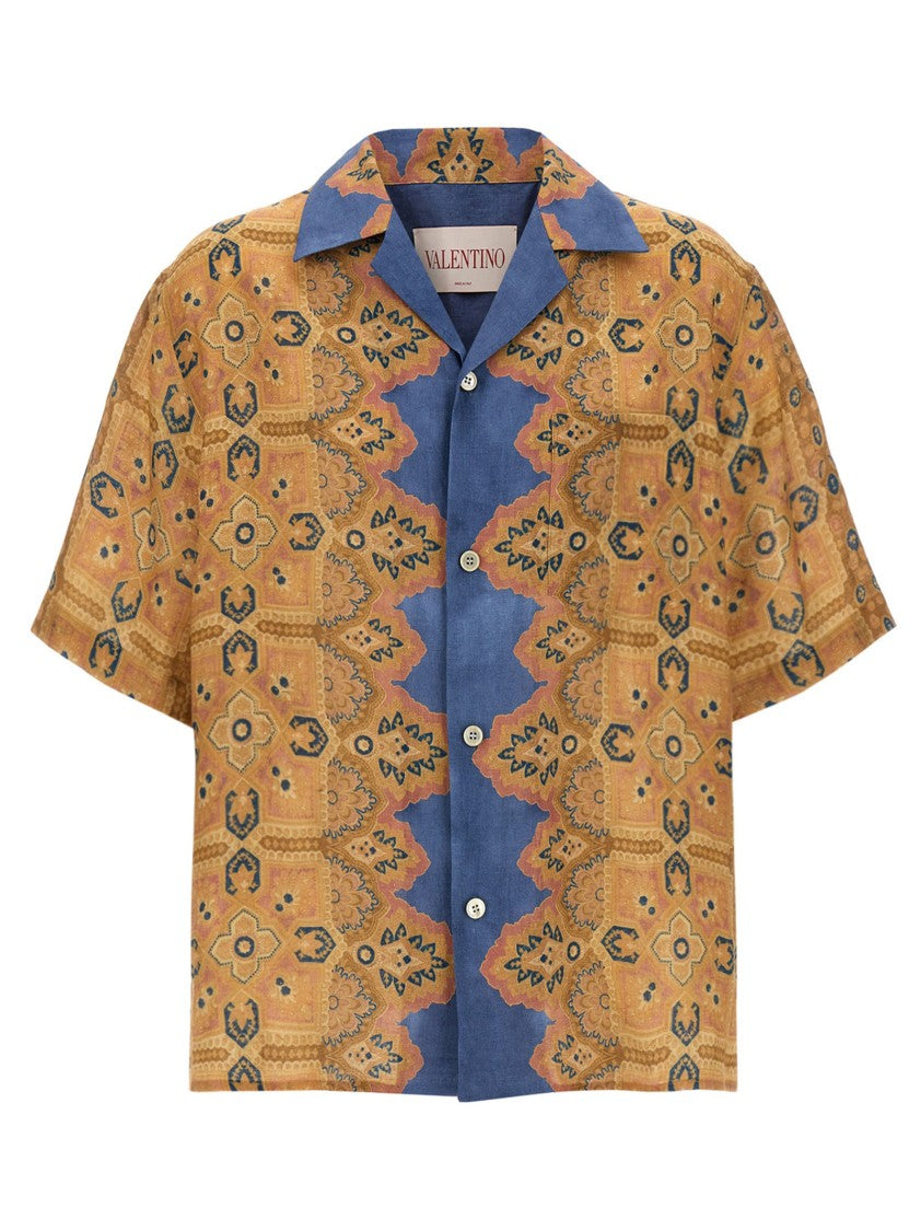 Valentino Garavani Linen Bowling Shirt With 'Voyage Imaginaire' Print