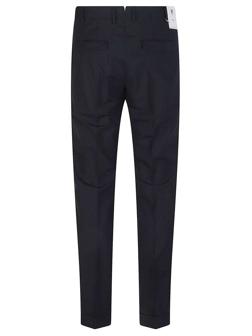 Pt Torino Master Slim Fit Black Wool Pants