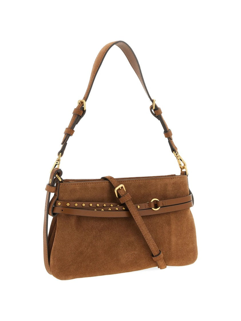 Pinko Mini Suede Gold Accents Handbag