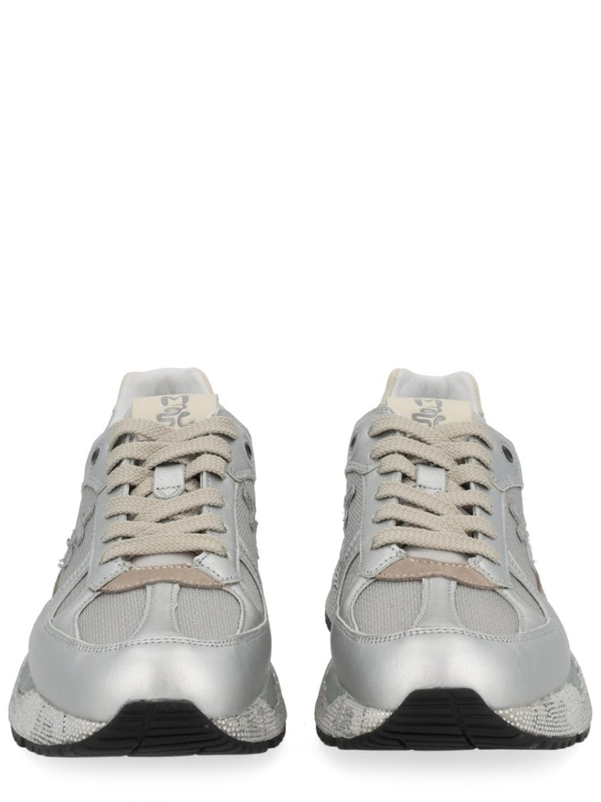 Premiata Chic Silver Sneakers With Textured Upper And Chunky Sole