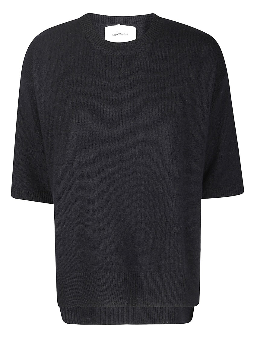 Lisa Yang Soft Cashmere Knit Top With Asymmetric Seam Detailing