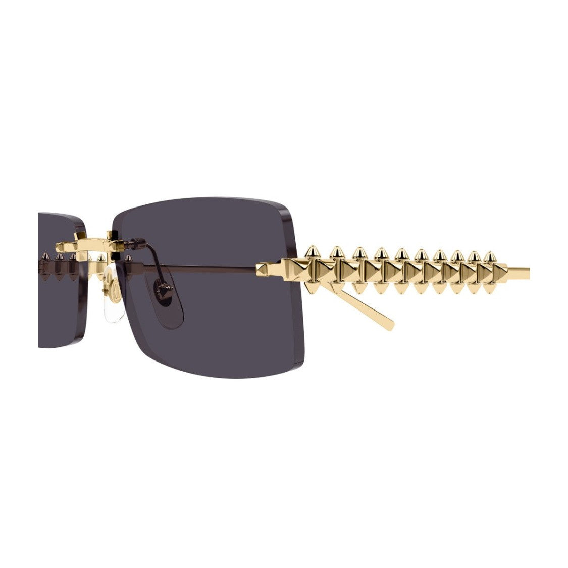 Cartier Gold Ct0604s Clash De Cartier Metal Rectangular Sunglasses