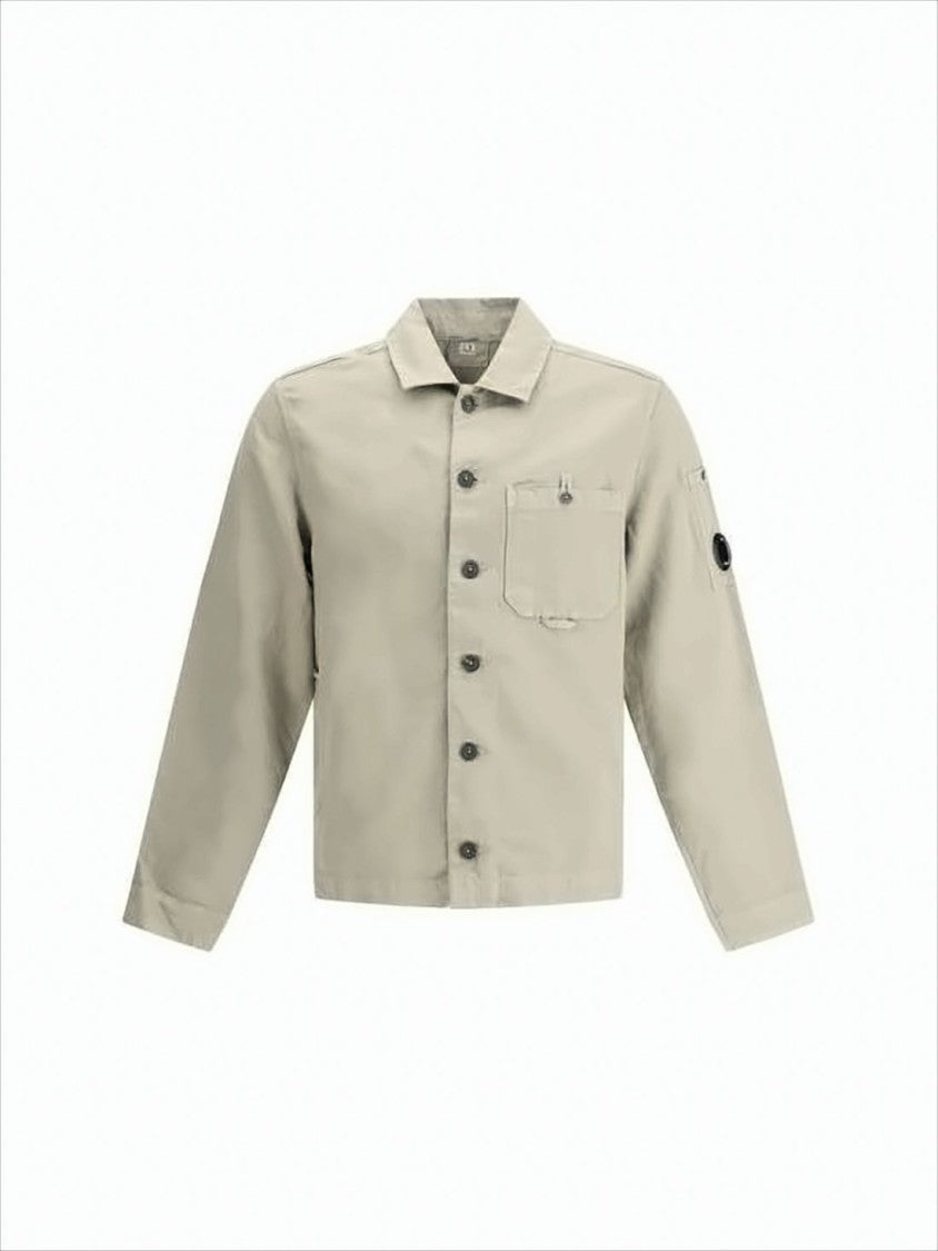 C.P. Company Boxy Cropped Long-Sleeve Shirt With Classic Collar