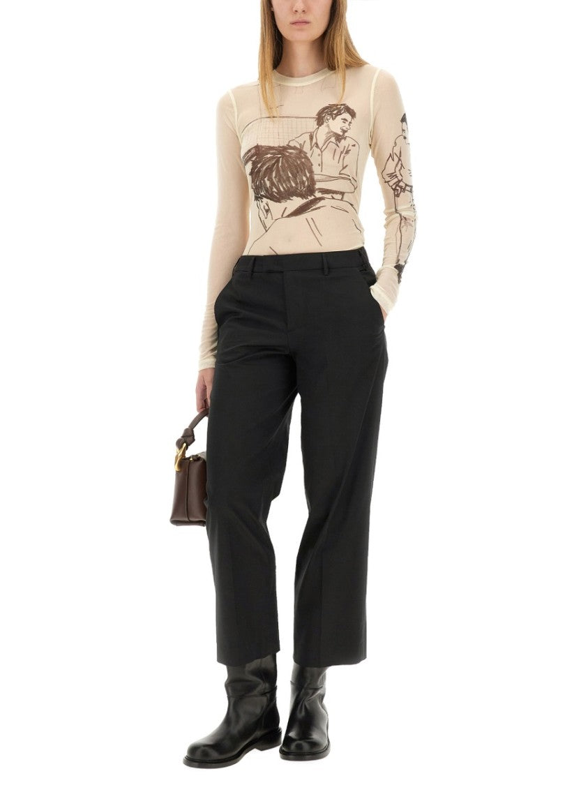 J. W. Anderson Transparent Slim-Fit Top With Artistic Print