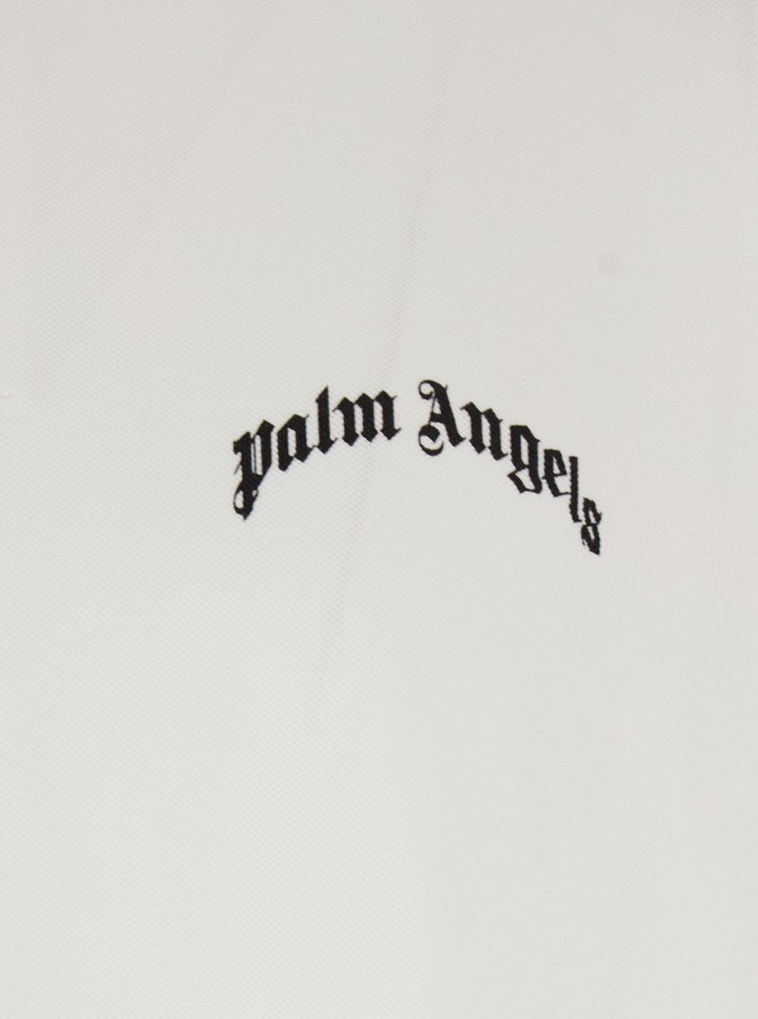 Palm Angels Cotton Polo Shirt With Embroidered Logo