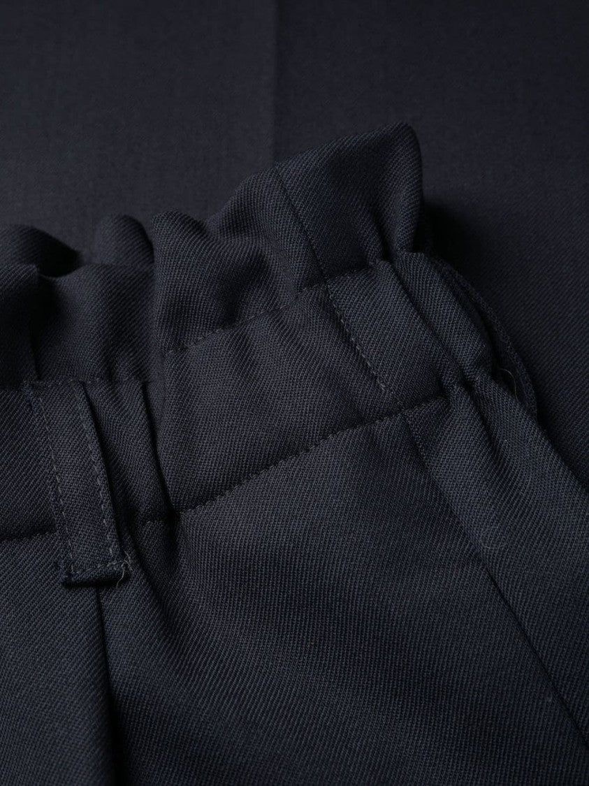 P.A.R.O.S.H. Tailored Blue Straight Pants With Gathered Waistband