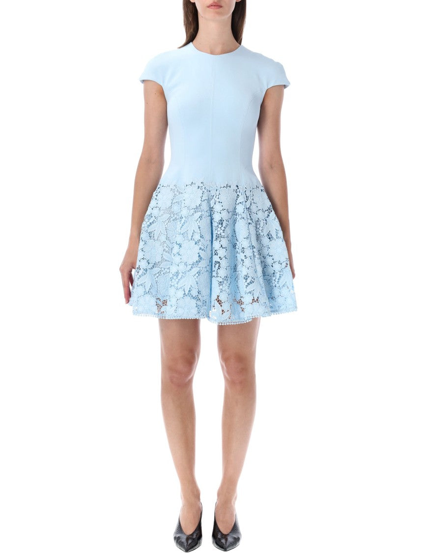 Self-Portrait Crepe Lace Mini Dress
