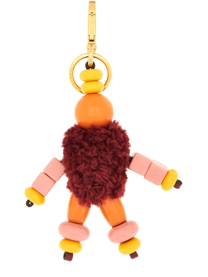 Etro Whimsical Charm Omino With Colorful Beads And Fluffy Texture