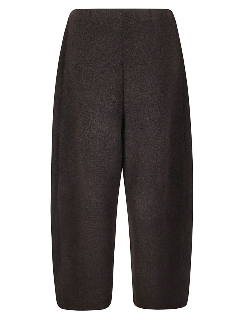 Boboutic Brown Wide-Leg Pants With Elasticated Waistband