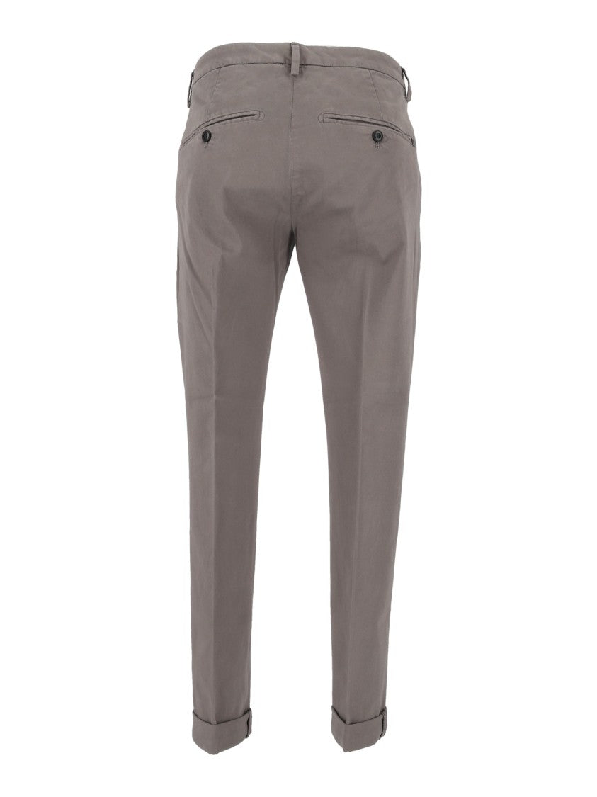 Dondup Brown Gaubert Tailored Cuffed Trousers Straight-Leg Pants
