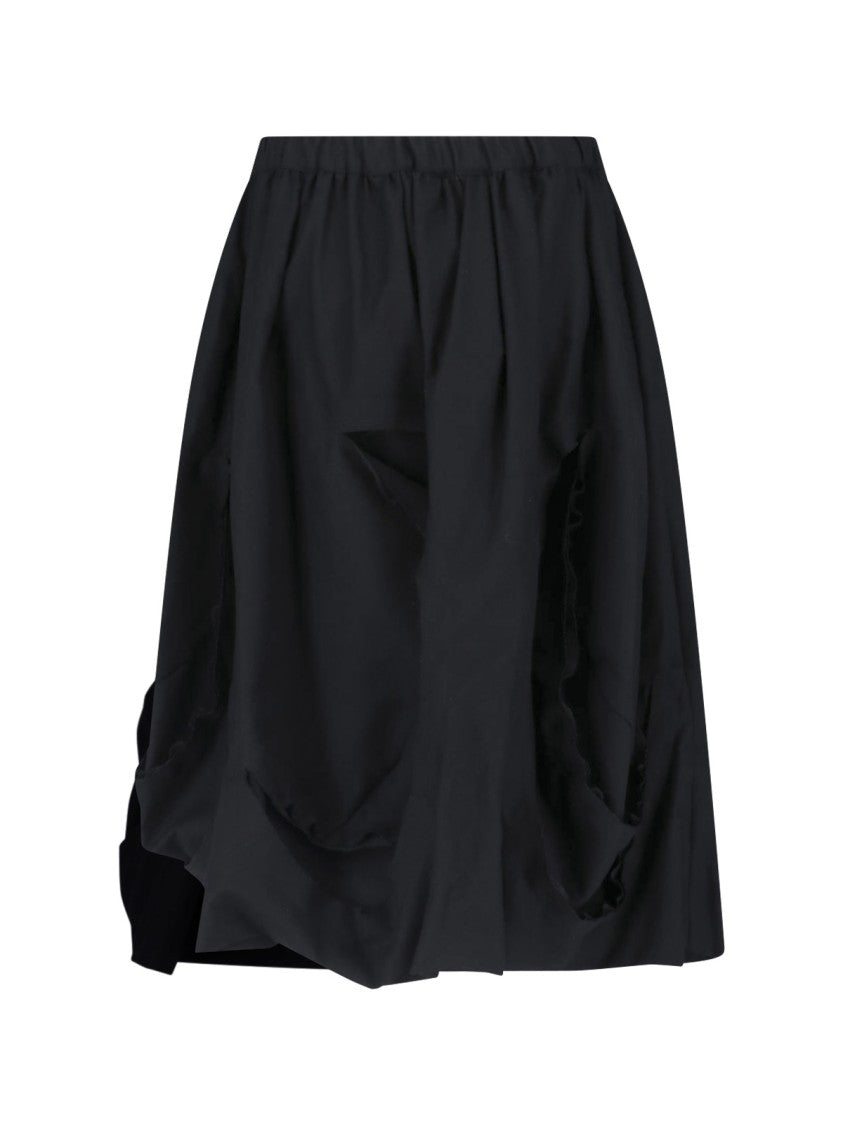 Cdgcdg Black Gathered Draped Sculptural Skirt
