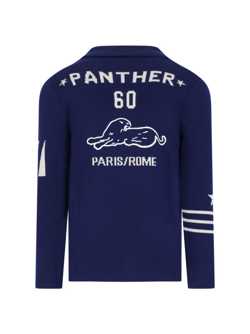 Valentino "Chez Valentino" Wool Cardigan – Navy