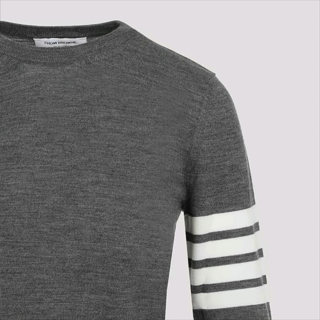 Thom Browne Relaxed-Fit Merino Wool Sweater With Signature Four Stripes