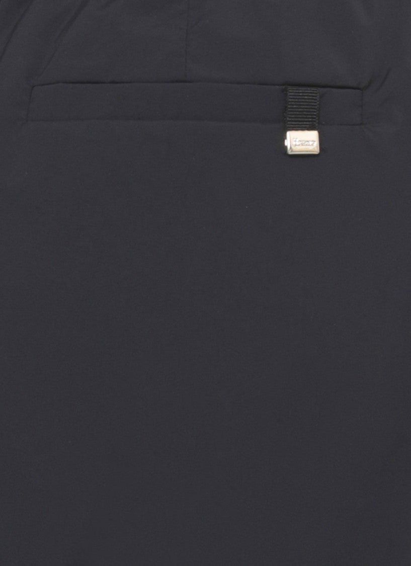 Herno Black Stretch Tech Fabric Straight-Leg Pants