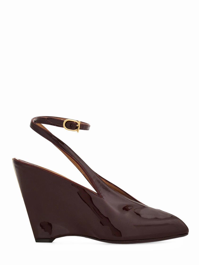 Ferragamo 95Mm Vitellino Leather Pumps With Polished Finish