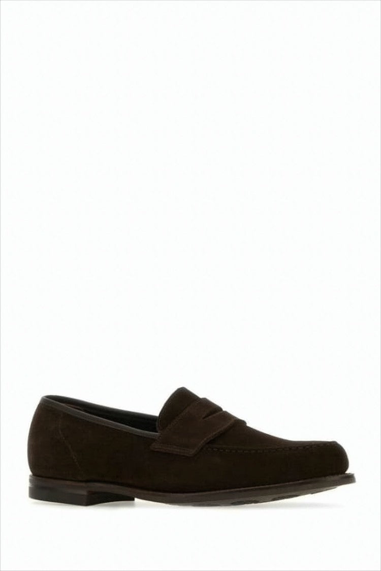 Crockett & Jones Brown Suede Loafer With Classic Penny Strap