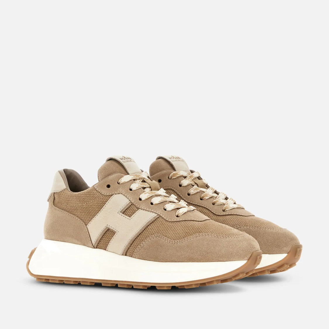 Hogan Suede Mesh Chunky-Sole Sneakers