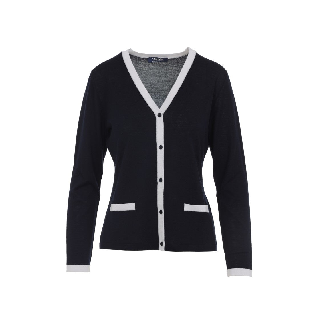 Max Mara Blue Virgin Wool Kenya Cardigan