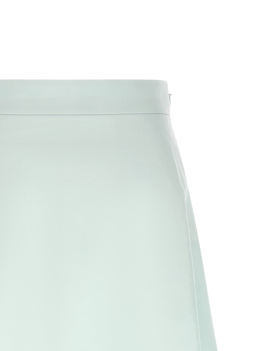 Jil Sander Flared Midi Skirt With Asymmetric Hem And Side Zip Closure